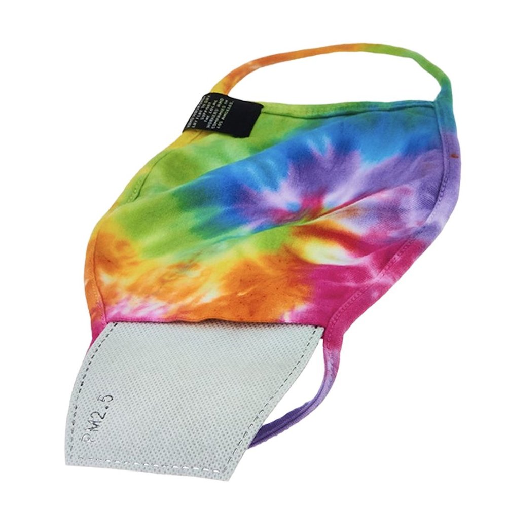 Reusable Tie-Dye Print Face Mask w Filter Pocket